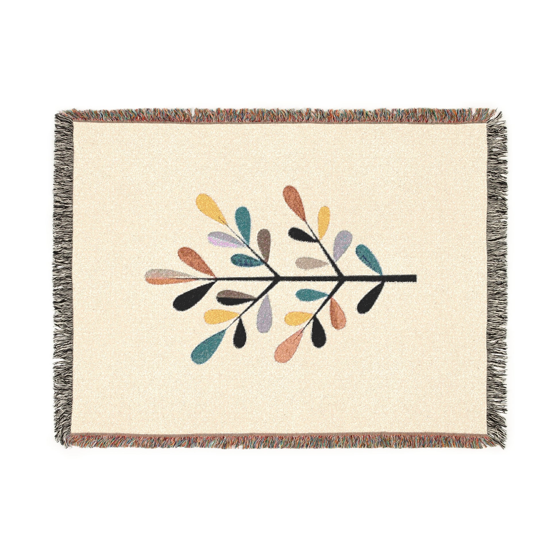Cozy Woven Blanket with Leaf Design