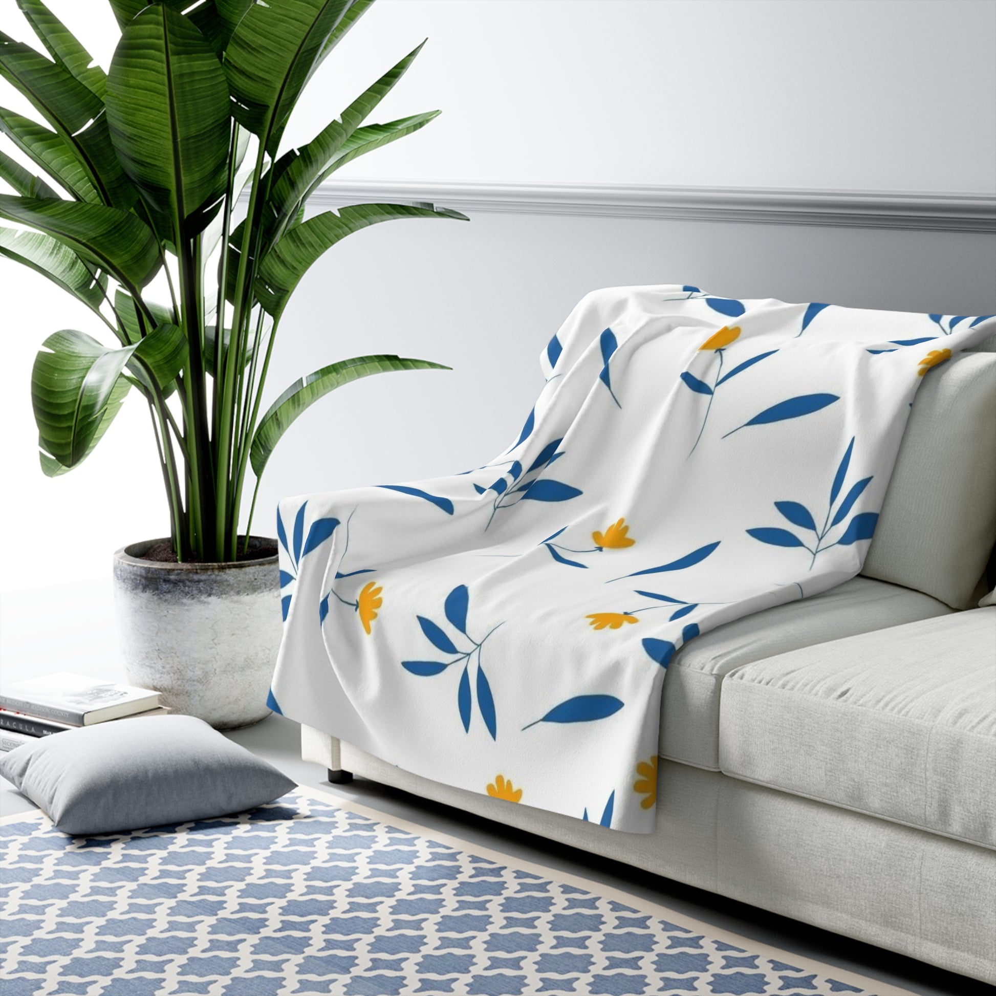 Floral Sherpa Fleece Blanket