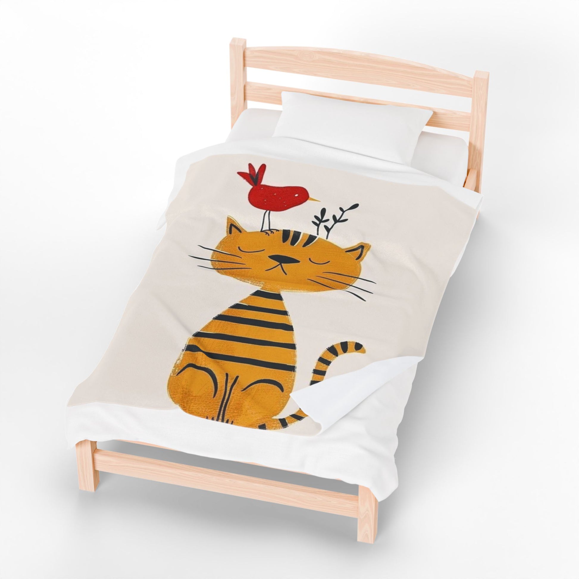 Cozy Velveteen Plush Blanket - Cute Cat Blanket