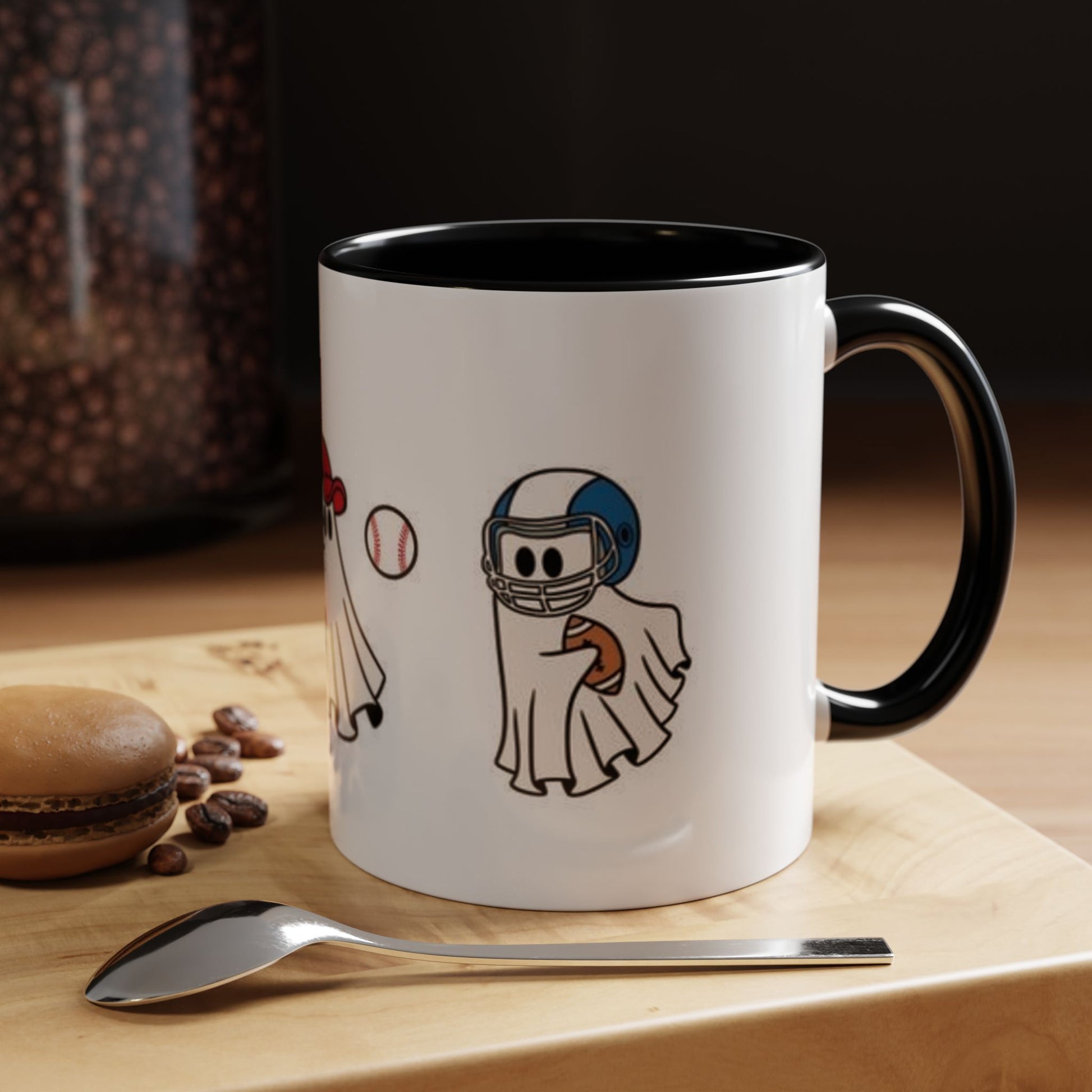 Whimsical Sports Ghost Coffee Mug - Fun Ghost Drawing