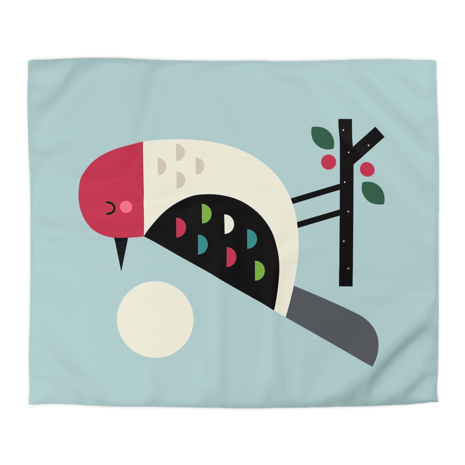 Cute Bird Pattern Microfiber Duvet Cover