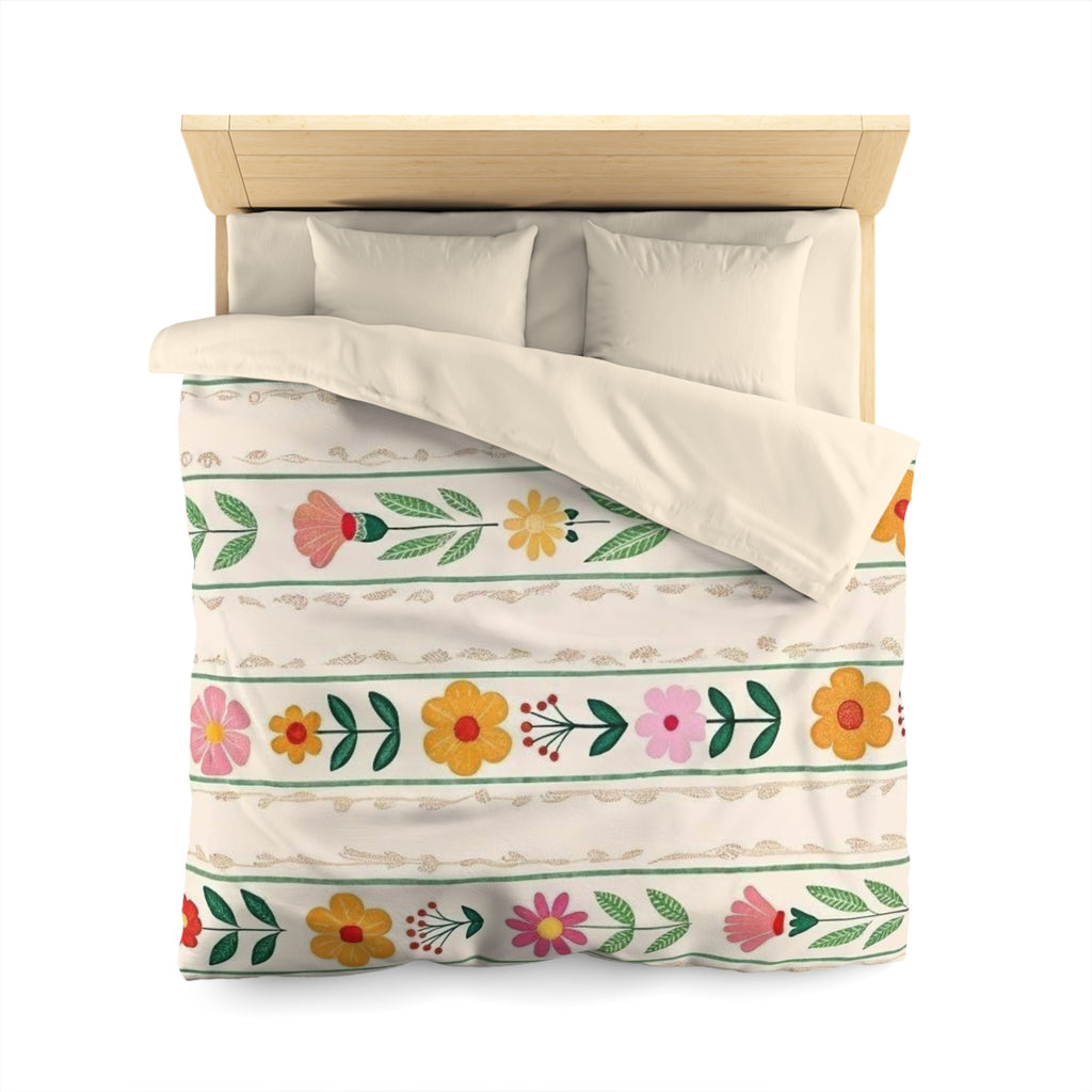 Colorful Floral Microfiber Duvet Cover