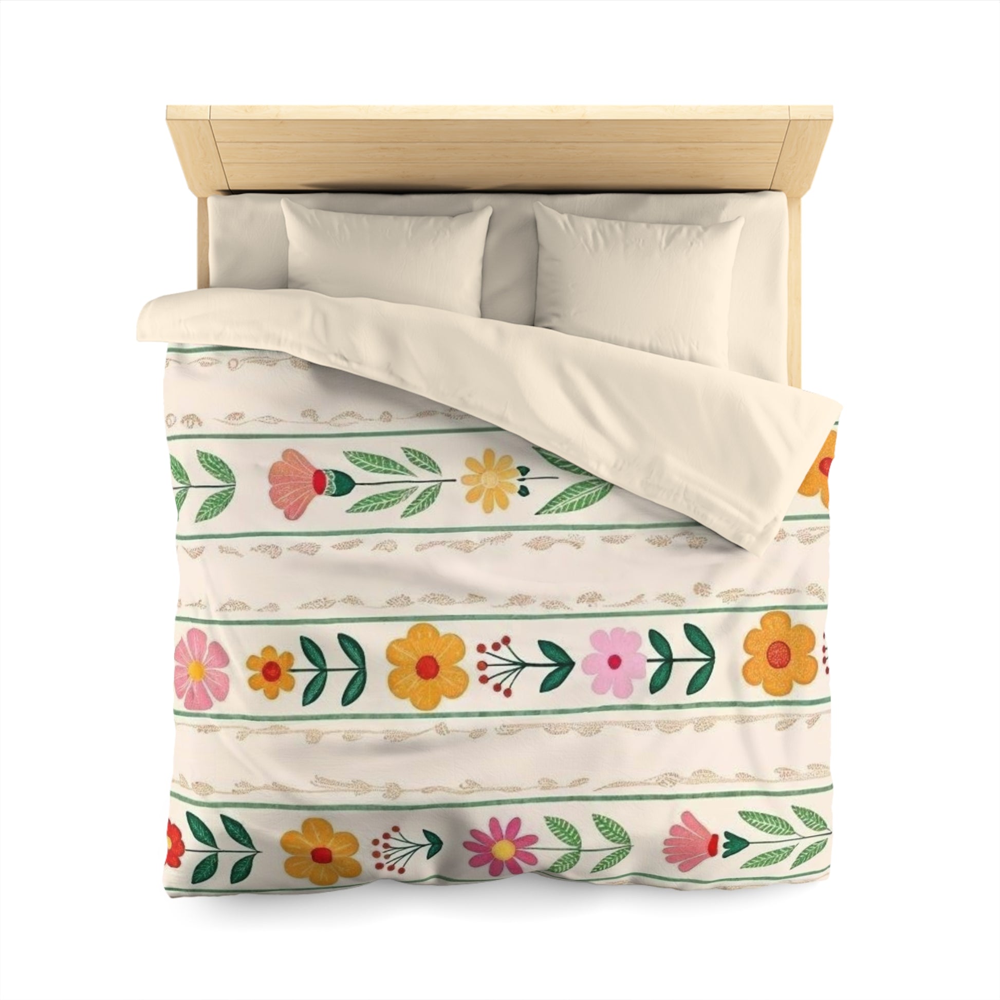 Colorful Floral Microfiber Duvet Cover