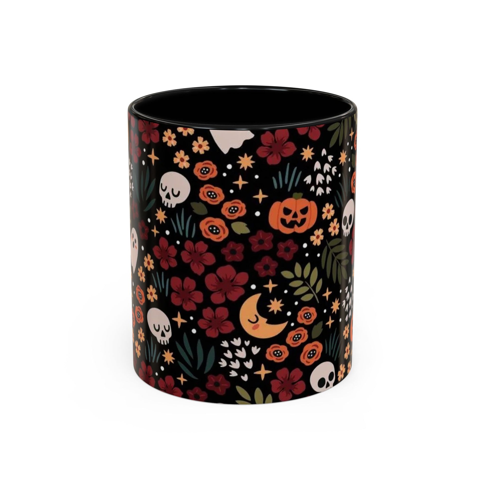 Spooky Floral Accent Coffee Mug - Halloween Gift