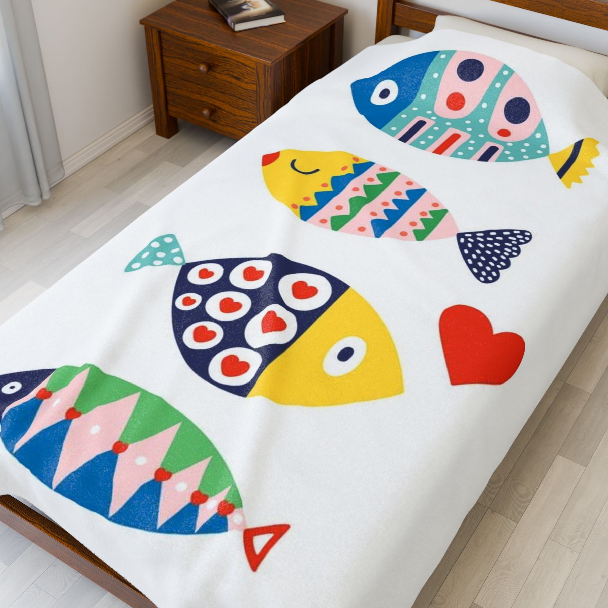Colorful Fish Velveteen Plush Blanket