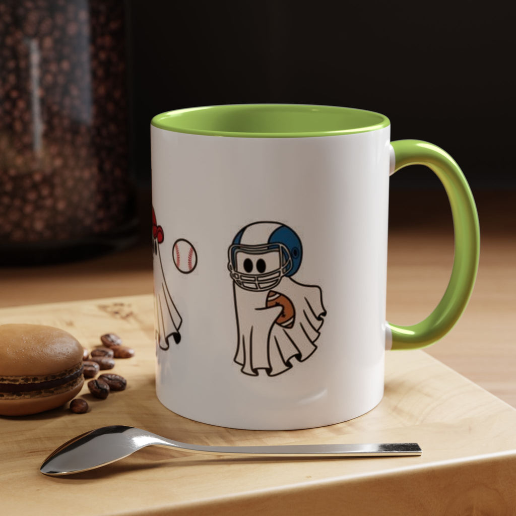 Whimsical Sports Ghost Coffee Mug - Fun Ghost Drawing