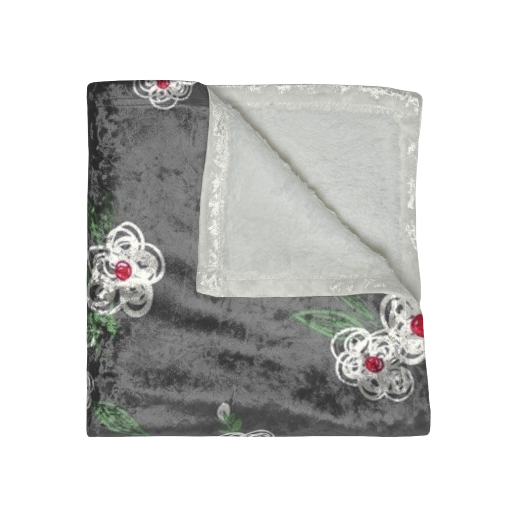 Cozy Floral Crushed Velvet Blanket | Soft Home Decor