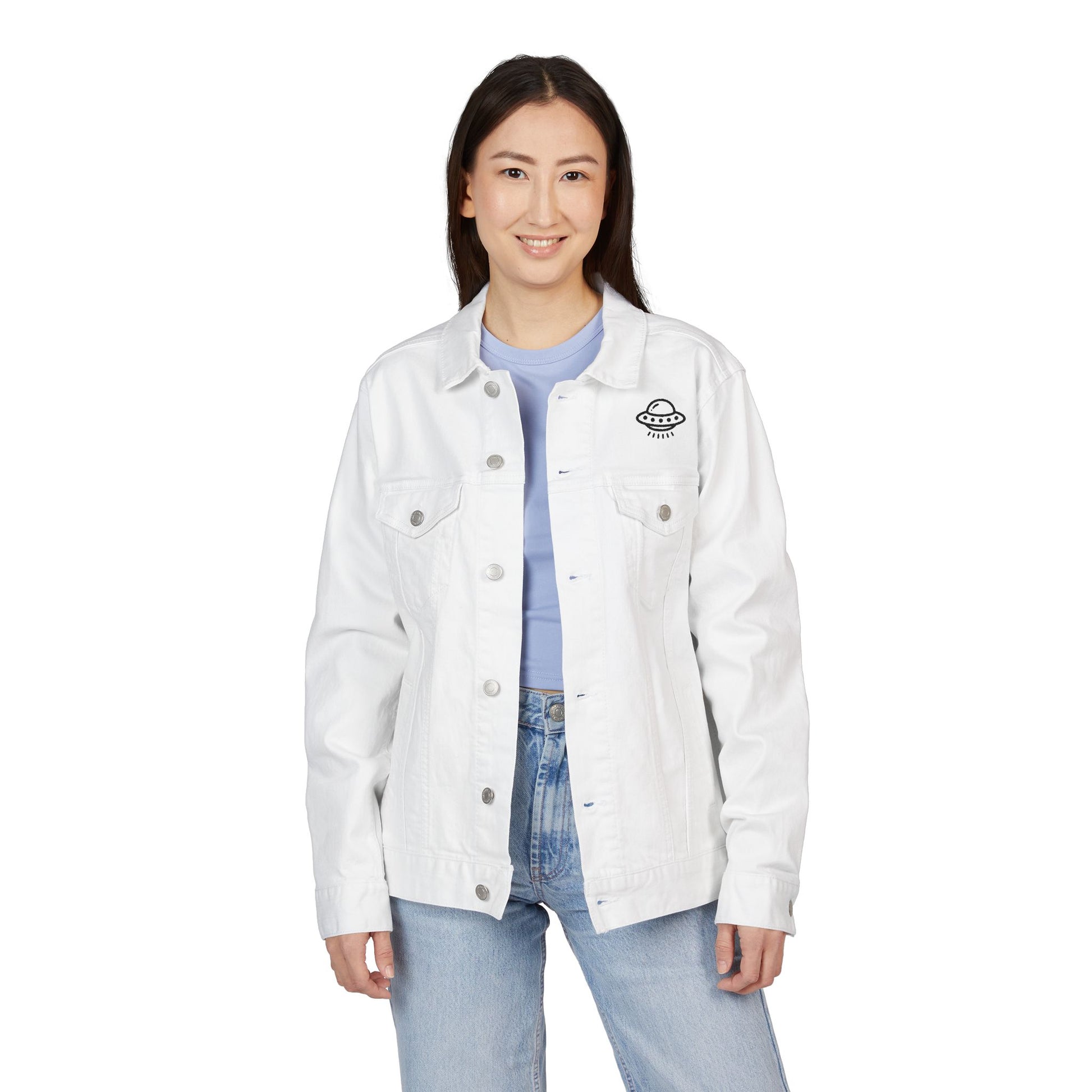 Retro UFO Embroidered unisex Denim Jacket