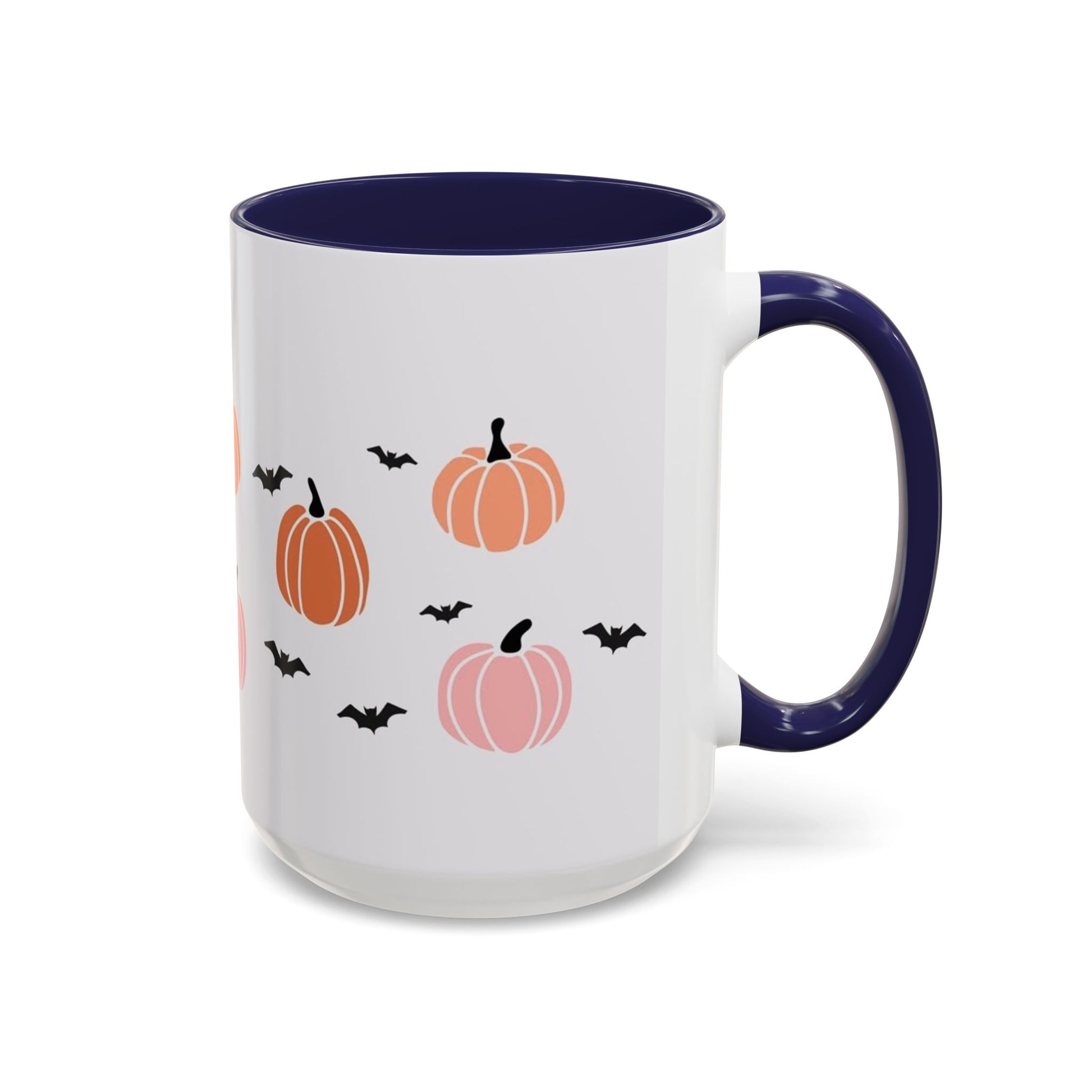 Halloween Accent Coffee Mug with Pumpkins and Bats