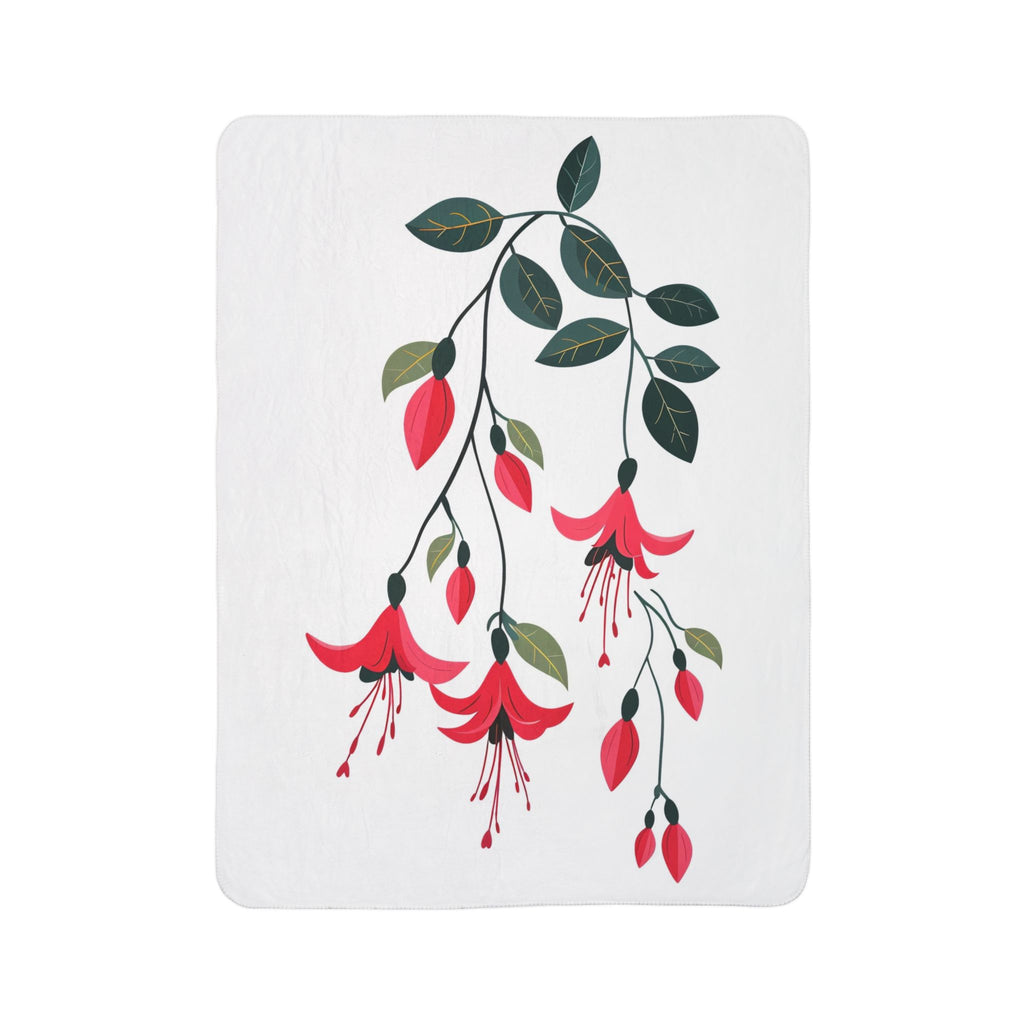 Floral Sherpa Blanket - Cozy Fleece Throw