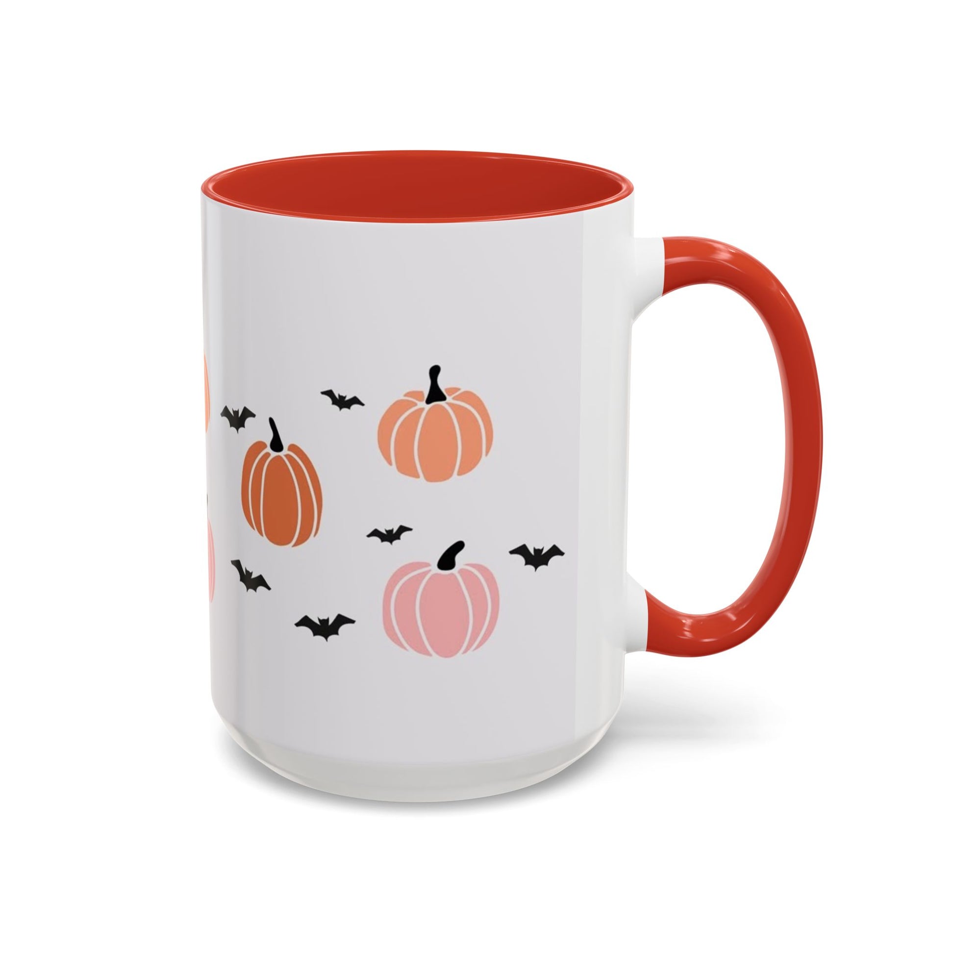 Halloween Accent Coffee Mug with Pumpkins and Bats