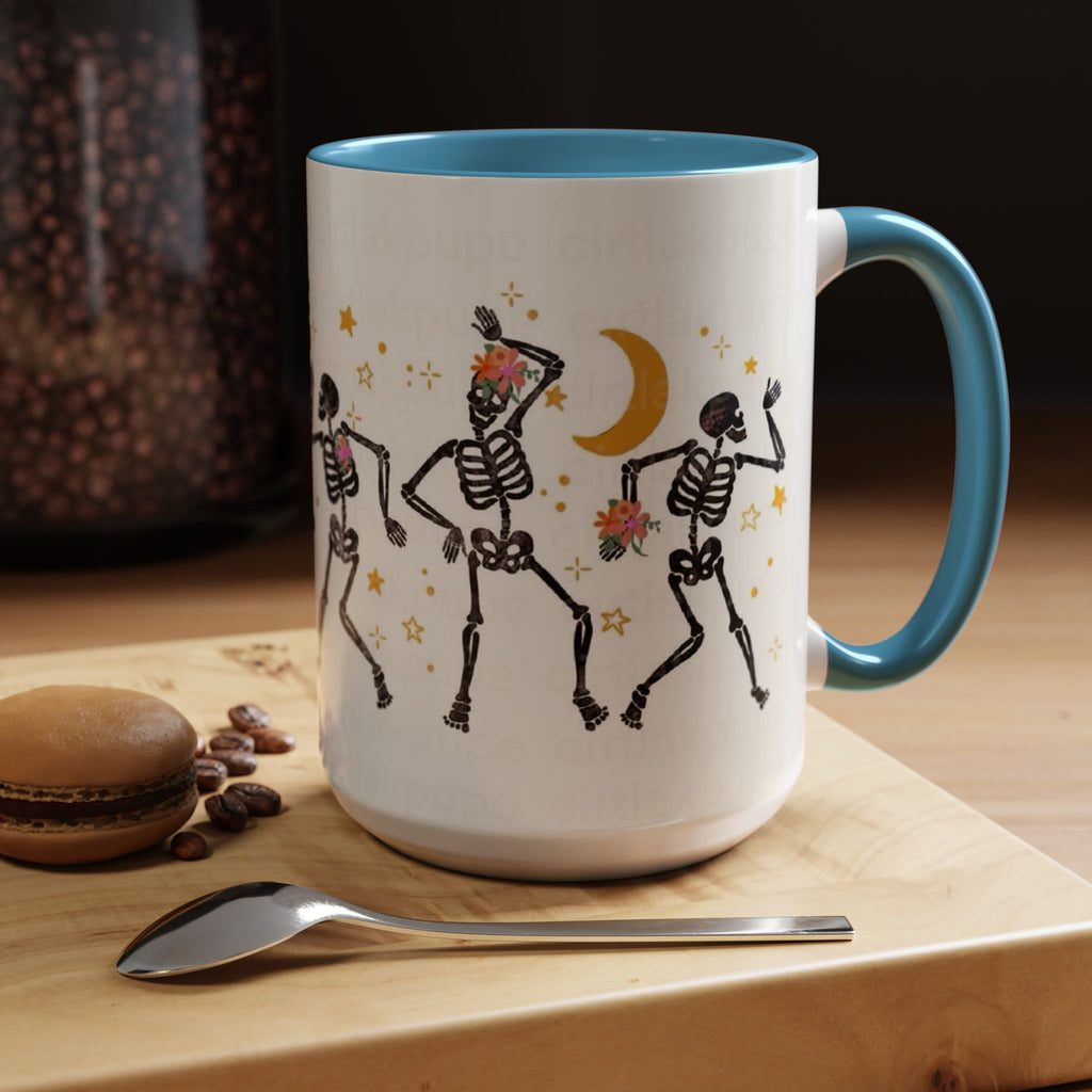 Whimsical Skeleton Dancing Mug - Perfect for Halloween