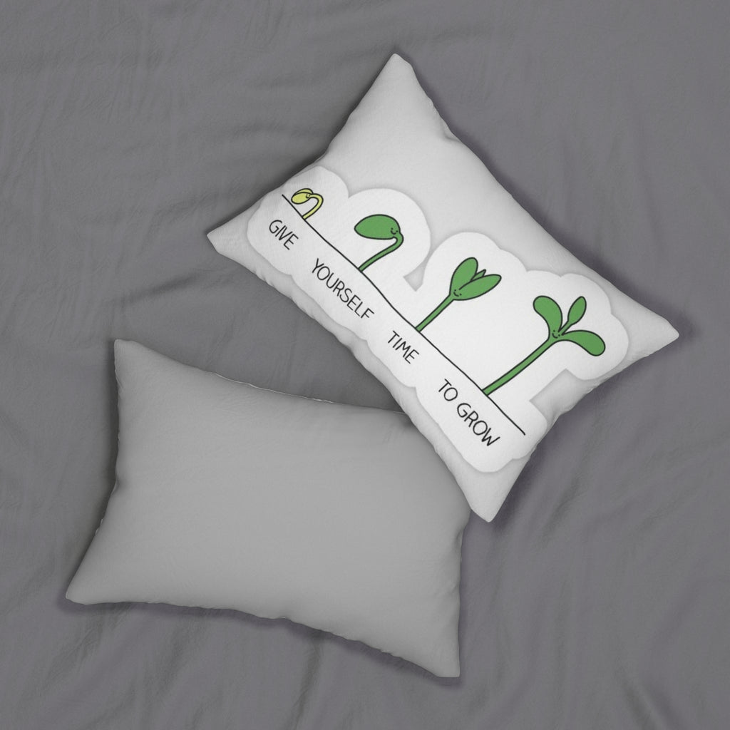 Motivational Lumbar Pillow - 'Give Yourself Time to Grow'