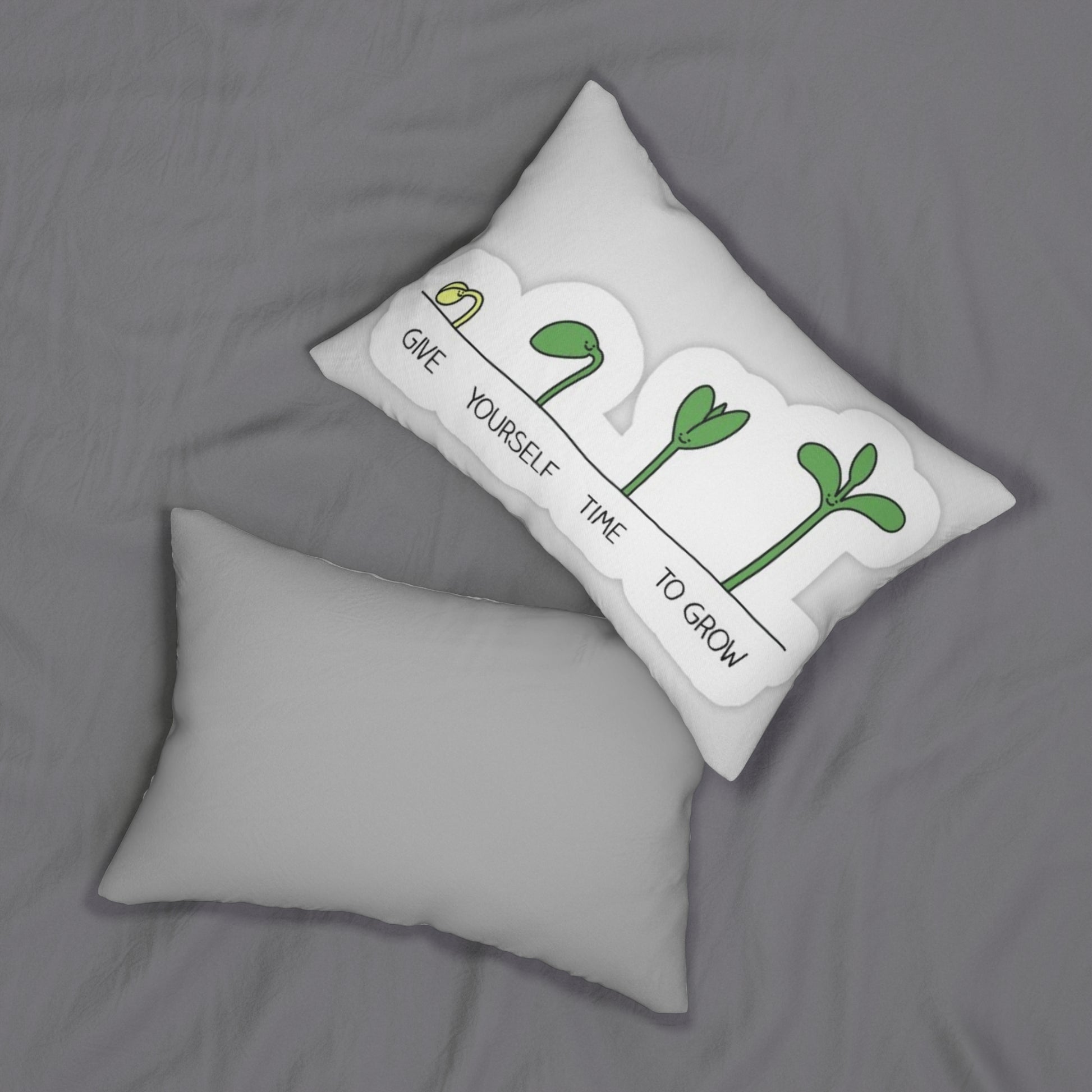 Motivational Lumbar Pillow - 'Give Yourself Time to Grow'